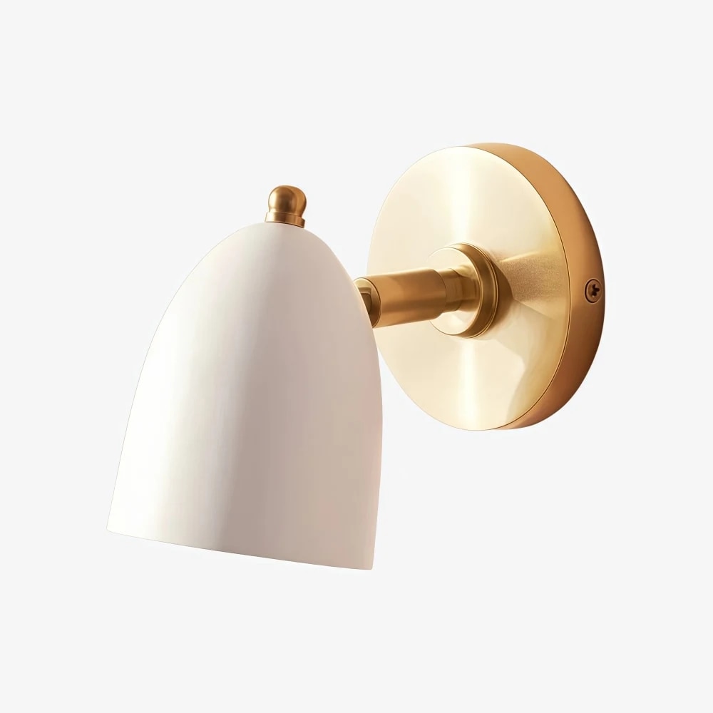 White and gold metal wall sconce