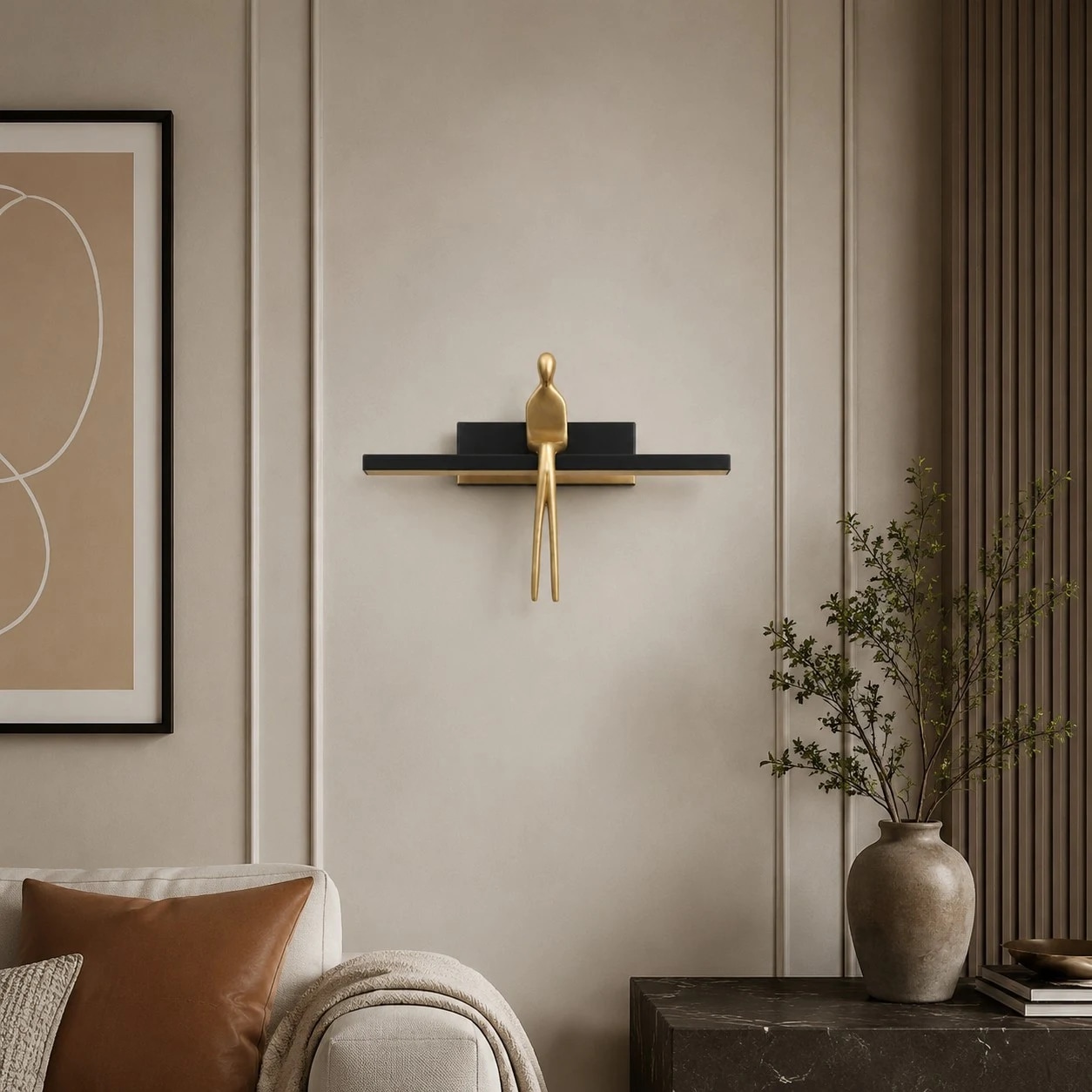 scene: bedroom/living wall, copper matte black