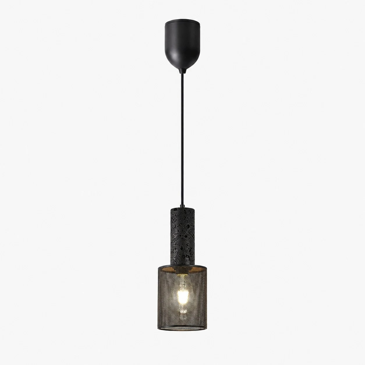 Textured Black Mesh Pendant Light 9