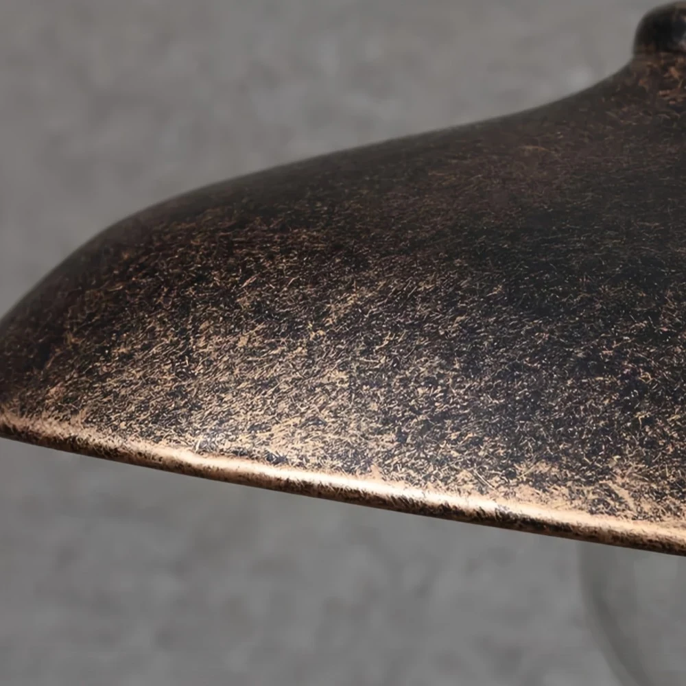 Textured metal shade close-up